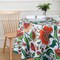 Outdoor and Indoor Spill Proof Waterproof Tablecloth,Vintage Floral Design Patio Fabric Table Cover,Home Dinner Décor Wrinkle Free Table Cloths(60" Round no Zipper and Hole)